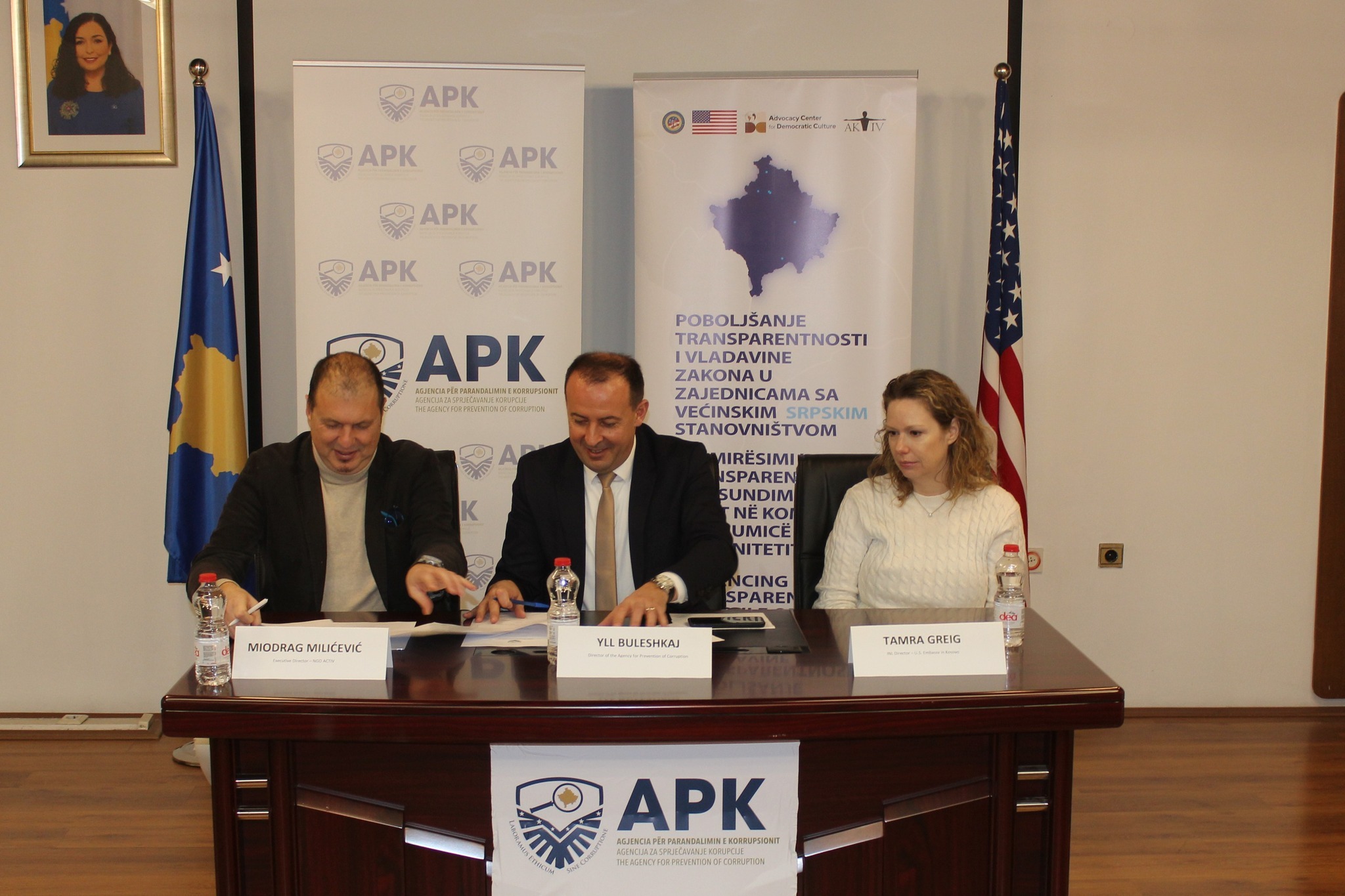 Nënshkruhet Marrëveshje bashkëpunimi mes Agjencisë për Parandalimin e Korrupsionit me Organizatën Jo-Qeveritare AKTIV